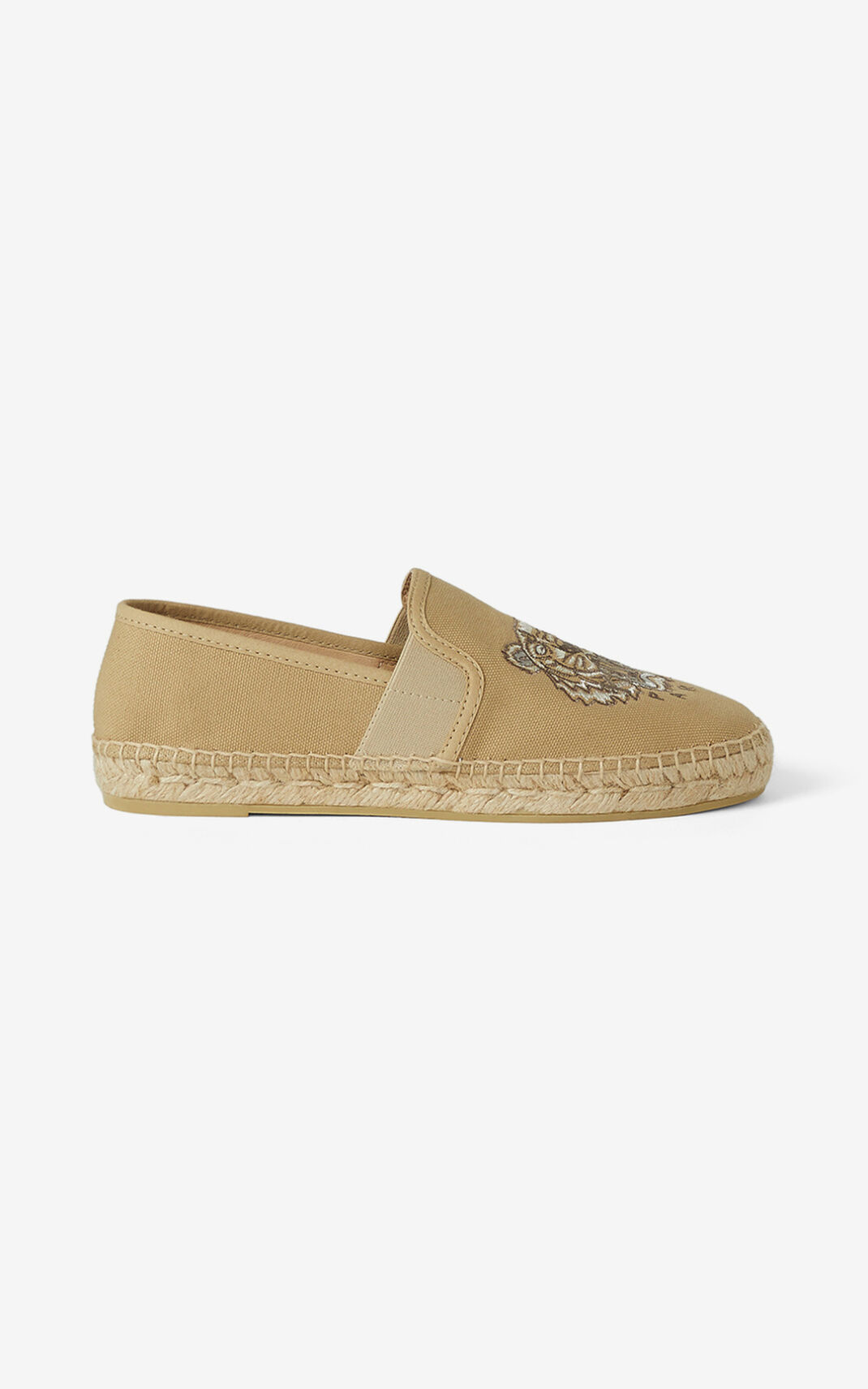 Kenzo Tiger elasticated Kanvas Espadril Bayan Bej Rengi | 6751-KZYHC